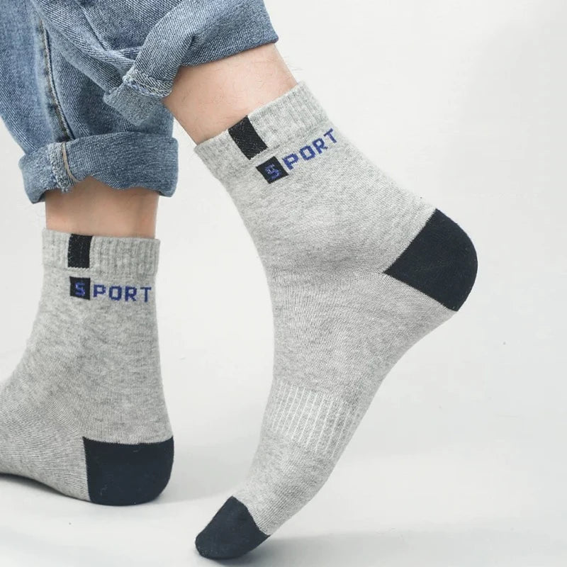 5/10 Pairs Men’s Bamboo Fiber Sports Socks – Breathable Cotton Crew Socks - 3KDyn